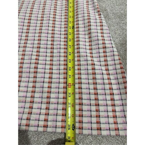 ANN TAYLOR Madras Plaid Puff Short Sleeve Flare Dress Pink Plaid Size 10 - Picture 8 of 9